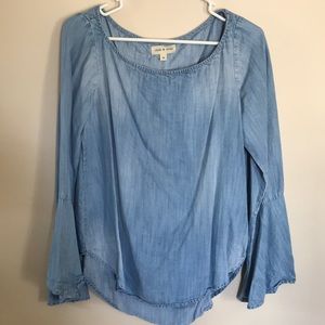Chambray off the shoulder top